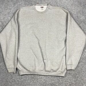Fruit Of The Loom Super Cotton Crewneck Sweater Adult 2XL Gray Long Sleeve